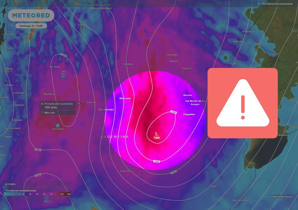 Tormenta de Santa Rosa ciclogénesis alerta Argentina tiempo pronóstico clima SMN Meteored
