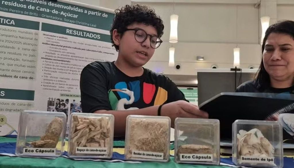 Estudante de Macapá desenvolve cápsula ecológica com resíduos de cana-de-açúcar ... - Veja mais em https://portalamazonia.com/amapa/capsula-cana-de-acucar-macapa/ As etapas e mostras do projeto da eco cápsula de cana-de-açúcar. Crédito: Rede Amazônica