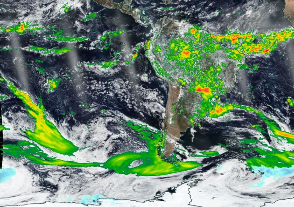 Imagem de satélite de rios atmosféricos