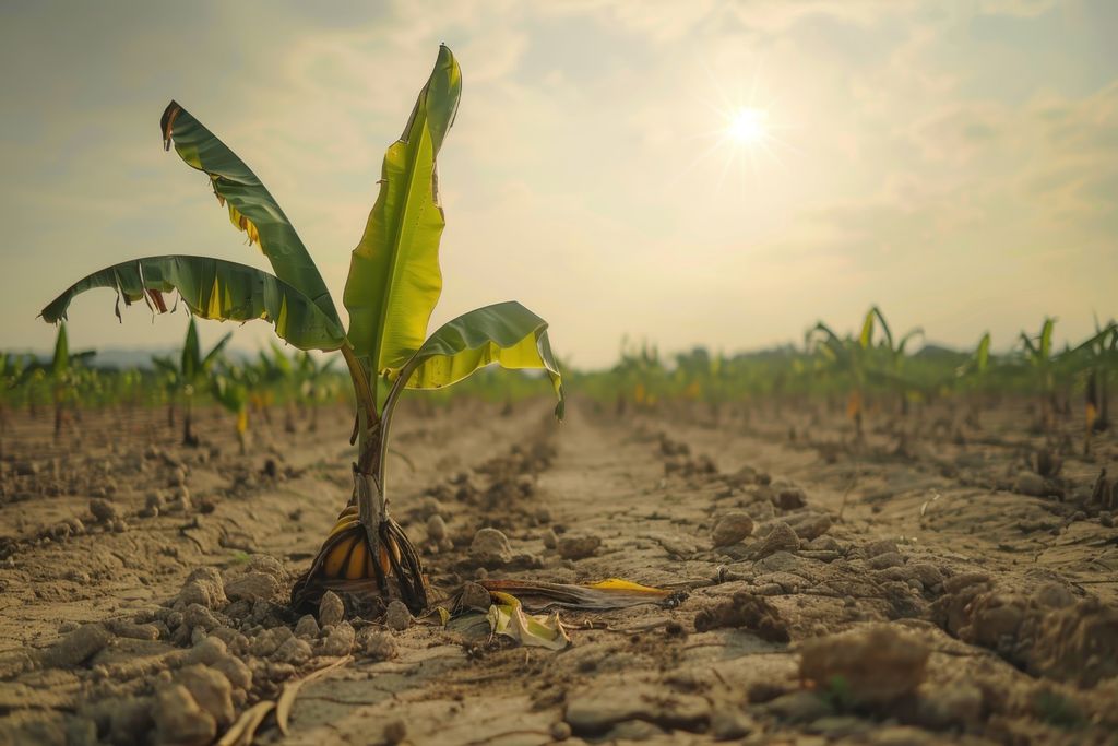Seca, banana, frutos, mudanças climaticas