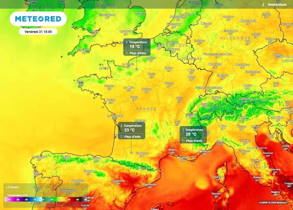 Les températures passeront partout sous les normales de saison le vendredi 21 août Les températures passeront partout sous les normales de saison le vendredi 21 août