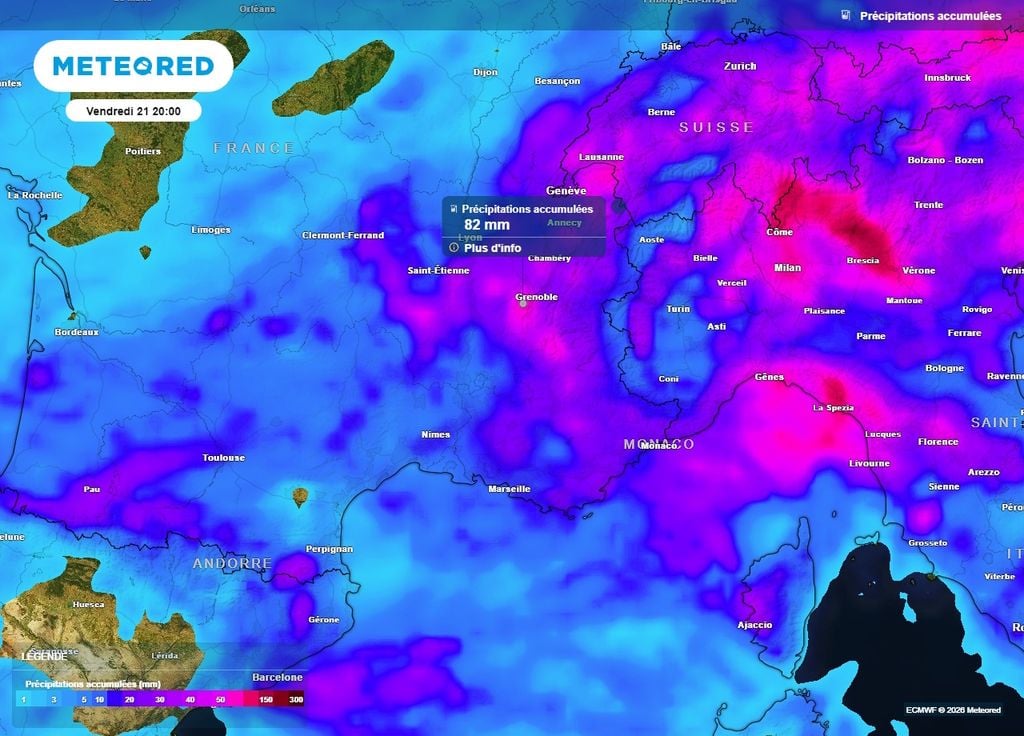 Les cumuls de pluie pourront être importants de la Méditerranée aux Alpes Les cumuls de pluie pourront être importants de la Méditerranée aux Alpes