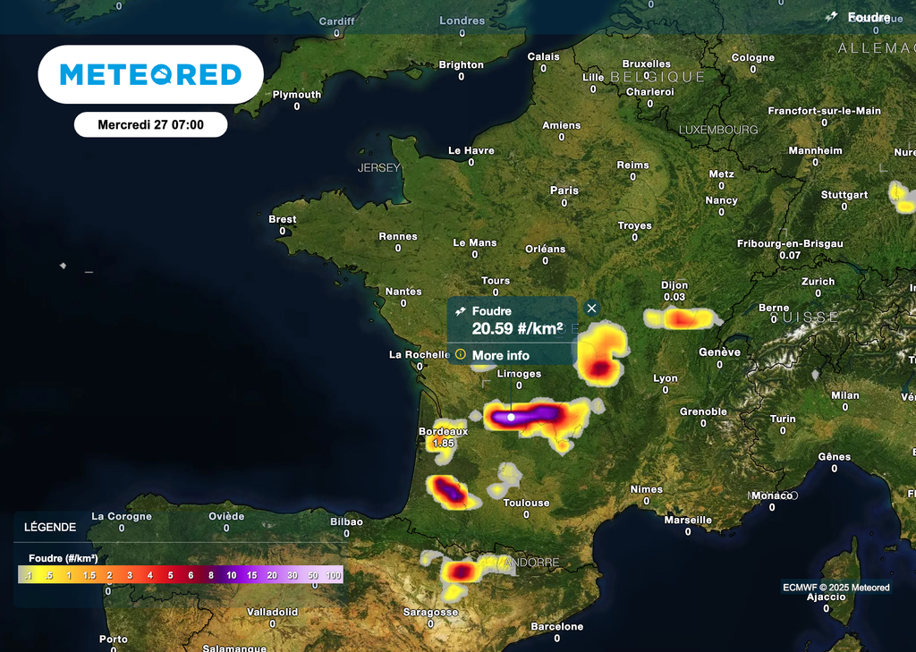 Orages parfois forts entre mardi soir et jeudi.