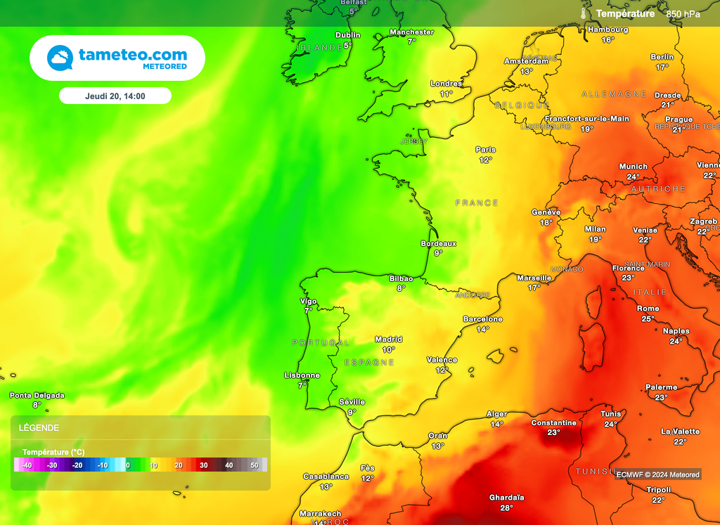 Une masse d'air frais sur l'ouest se heurtera à une masse d'air chaud à l'est en cours de semaine prochaine. Une masse d'air frais sur l'ouest se heurtera à une masse d'air chaud à l'est en cours de semaine prochaine.