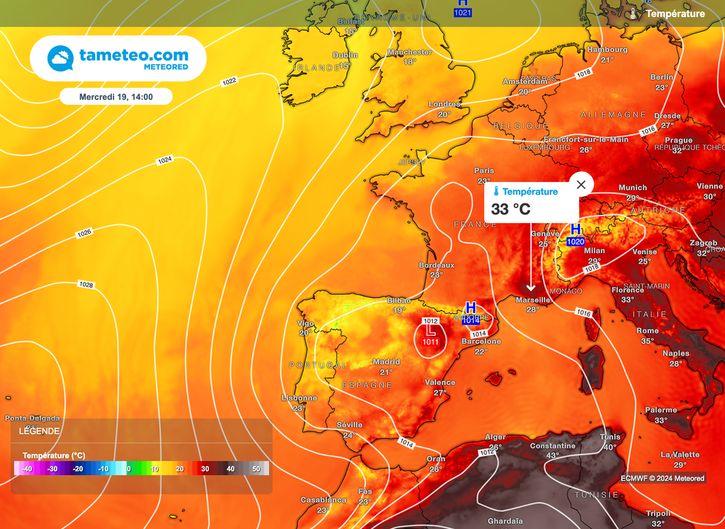 De fortes chaleur pourront s'observer dans le sud-est la semaine prochaine. Chaleur sur la moitié est. De fortes chaleur pourront s'observer dans le sud-est la semaine prochaine. Chaleur sur la moitié est.