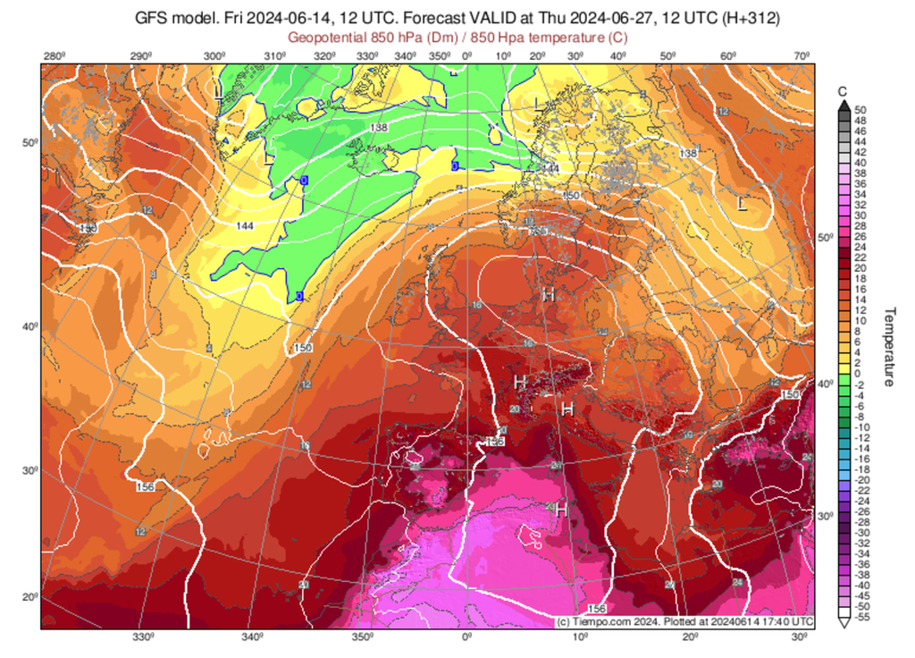La remontée d'un anticyclone sur l'Europe pourrait favoriser l'arrivée de fortes chaleurs sur toute la France en fin de mois. Une situation à suivre. La remontée d'un anticyclone sur l'Europe pourrait favoriser l'arrivée de fortes chaleurs sur toute la France en fin de mois. Une situation à suivre.