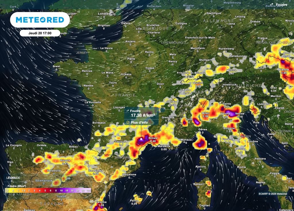 Le risque orageux va se concentrer sur la moitié sud ces prochains jours. Le risque orageux va se concentrer sur la moitié sud ces prochains jours.