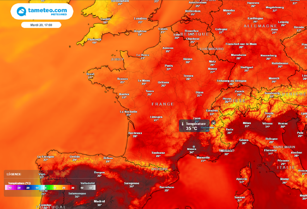 Dès mardi, le seuil de très fortes chaleurs (35°C) sera localement atteint dans le sud-est du pays.