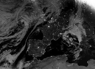 Europa occidental y sus luces nocturnas