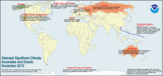 Eventos meteorológicos y climatológicos en una imagen de noviembre de 2013