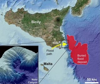 Evidencias de una inundación gigante en el mar Mediterráneo central