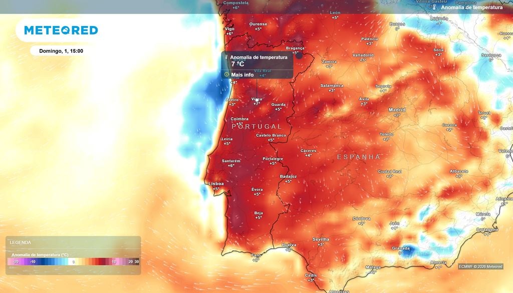 O Dia de Todos os Santos registará uma anomalia térmica evidente, onde os valores de temperatura esperados deverão contar com um desvio positivo de até 7 ºC, face à normal climatológica.