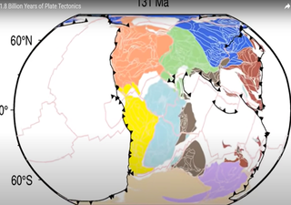 La evolución de 1.800 millones de años de las placas tectónicas sobre la superficie de la Tierra