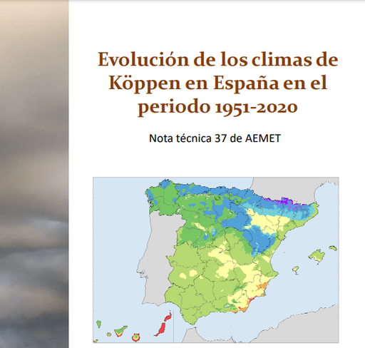 Evoluci&oacute;n de los climas de K&ouml;ppen en Espa&ntilde;a en el periodo 1951-2020