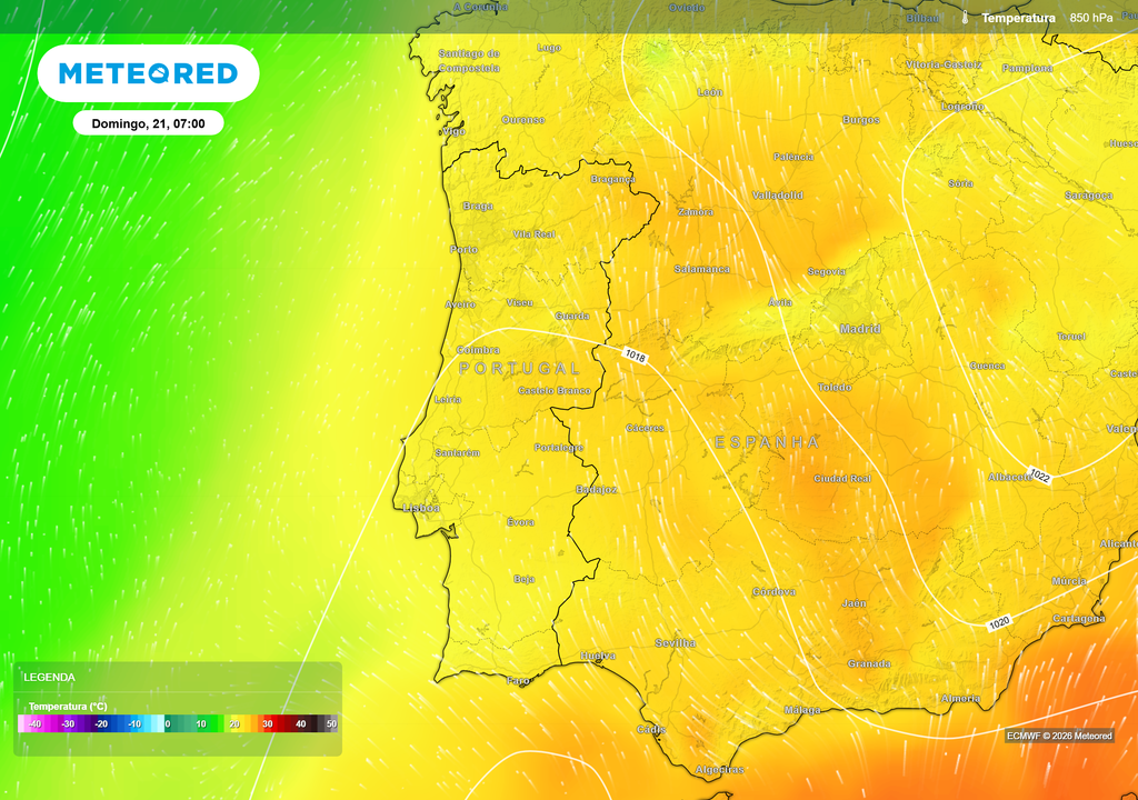 As temperaturas mínimas deverão permanecer elevadas durante a madrugada, sobretudo no interior Sul.