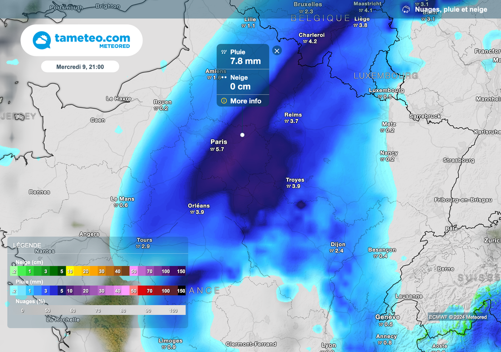 Les fortes pluies se poursuivent ce soir en région parisienne !