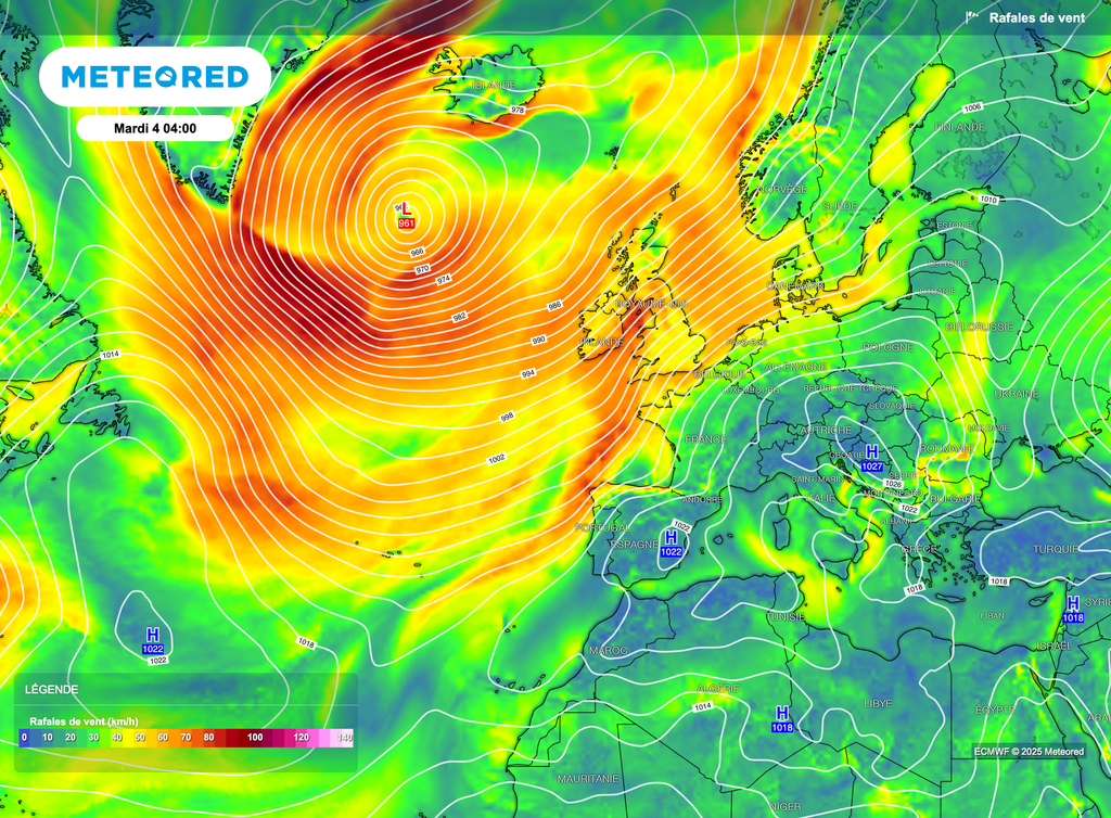 Contexte anticyclonique sur l'Europe mais dépressionnaire au-dessus de l'Atlantique.