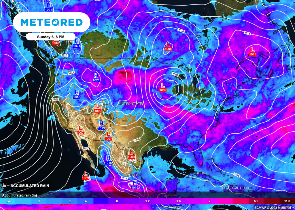 Accumulated precipitation across US