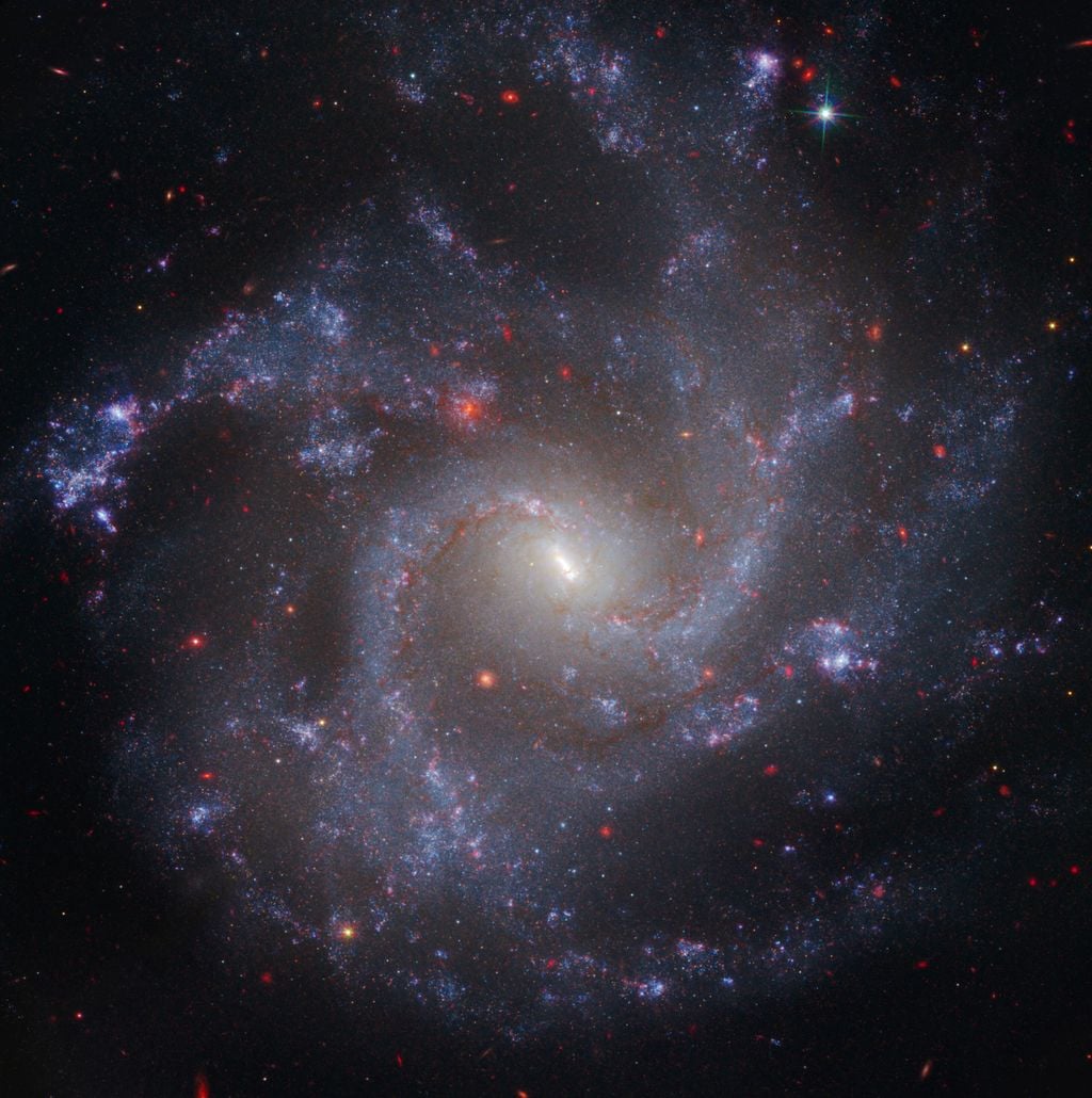 Imagen de NGC 5468, una galaxia situada a unos 130 millones de años luz de la Tierra. / NASA, ESA, CSA, STScI, Adam Riess (JHU, STScI)