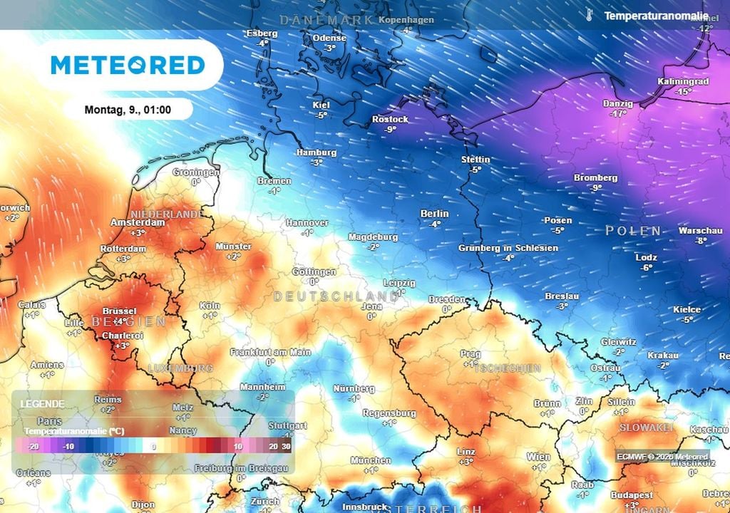 Aus Nordosten strömen nach einer kurzen Milderung Anfang der zweiten Februarwoche erneut kältere Luftmassen in den Nordosten Deutschlands.