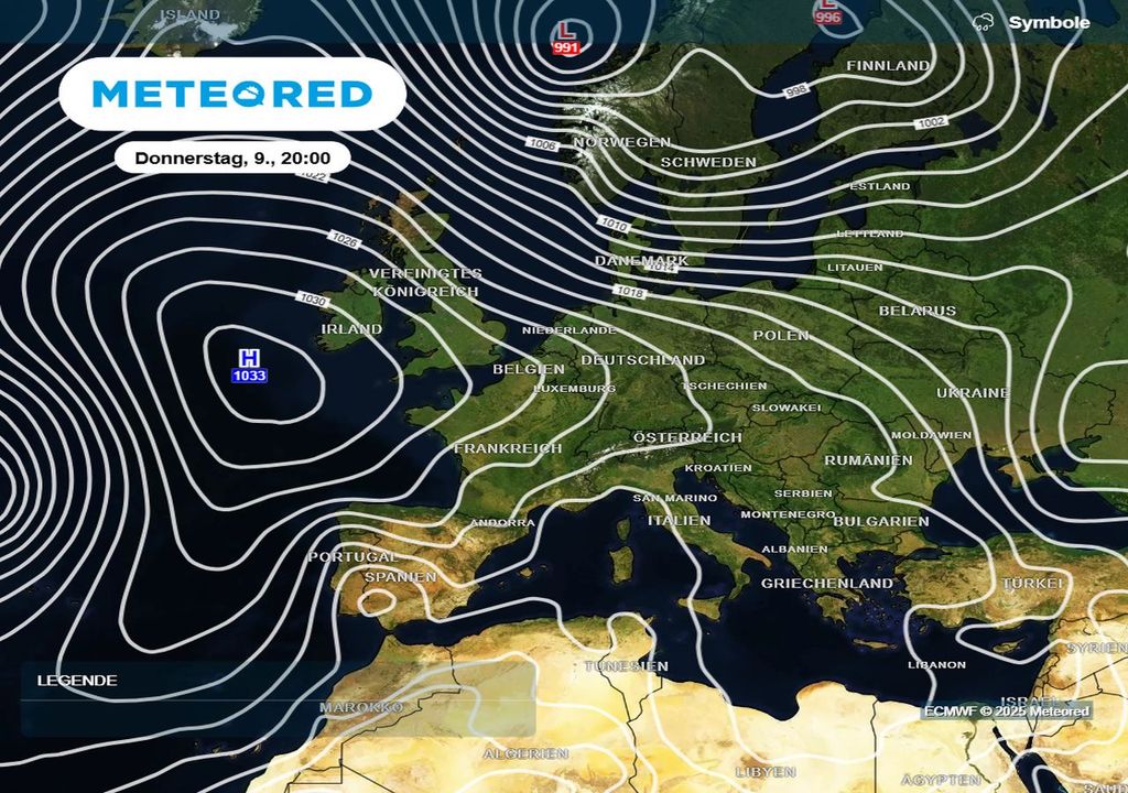Kommt da etwa der goldene Herbst nach Deutschland? Nächste Woche verschiebt ein Hoch seinen Schwerpunkt zu uns.