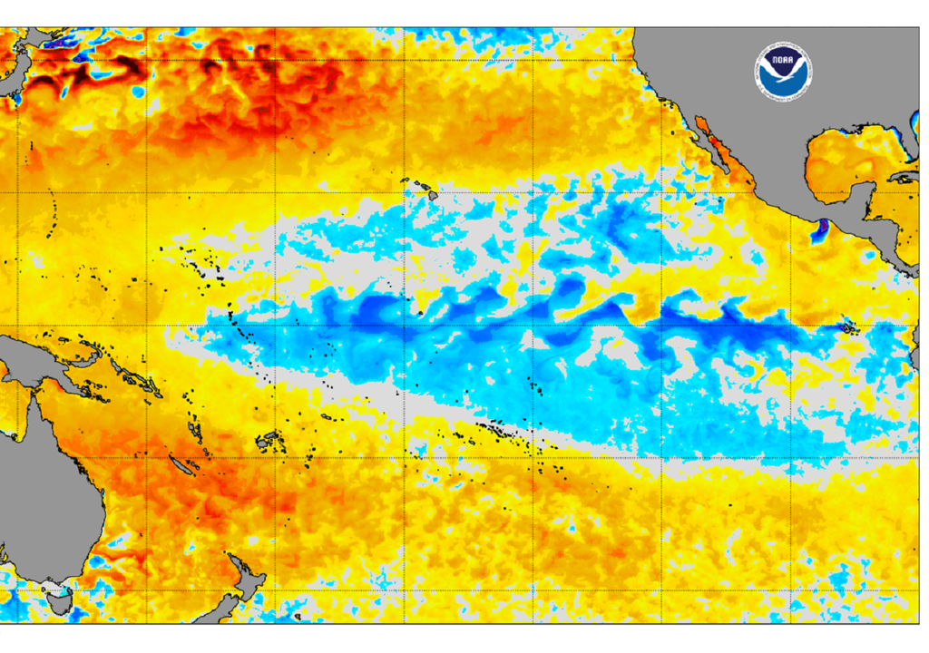 Pacífico ecuatorial más frío con el fenómeno de la Niña