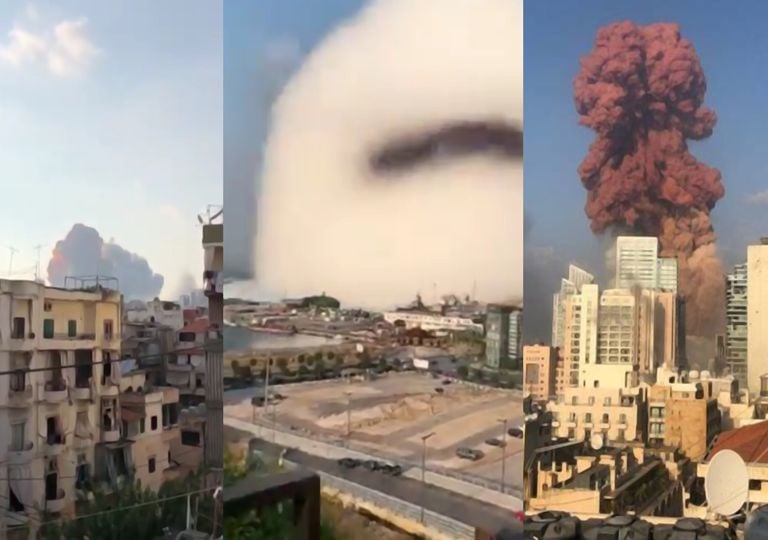 A nuvem da explosão de Beirute A nuvem da explosão de Beirute