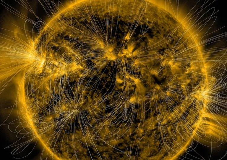 Le champ magnétique du Soleil est responsable des éruptions solaires qui atteignent la Terre sous forme de tempêtes solaires. Crédit : ESO
