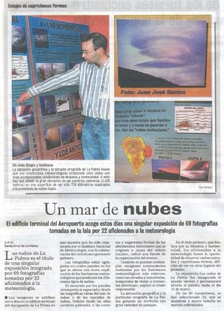 Exposición fotográfica de nubes en el aeropuerto de La Palma por Fernando Bullón 