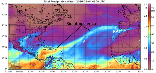 El expreso caribe&ntilde;o: un r&iacute;o atmosf&eacute;rico adverso de categor&iacute;a 5, RA5 (Excepcional), que ha afectado a Andaluc&iacute;a