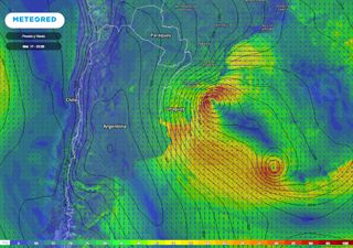 Extraño ciclón con fuertes vientos e inyección de frío en Argentina