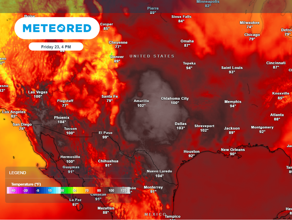 Most of central and northern Texas will see high temperatures today top 100 degrees.