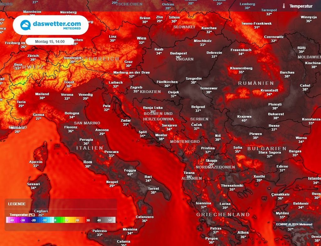 40 Grad, Hitzewelle, europa