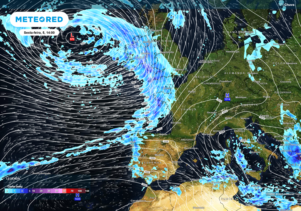 depressão; chuva prevista