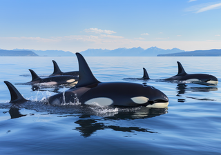 Comportamento inédito: orcas usam algas para se esfregarem em pares