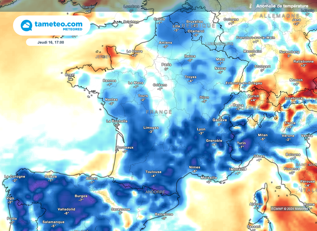 Grâce aux normales, on peut déterminer si les conditions météo sont conformes à ce que l'on devrait observer ou non.