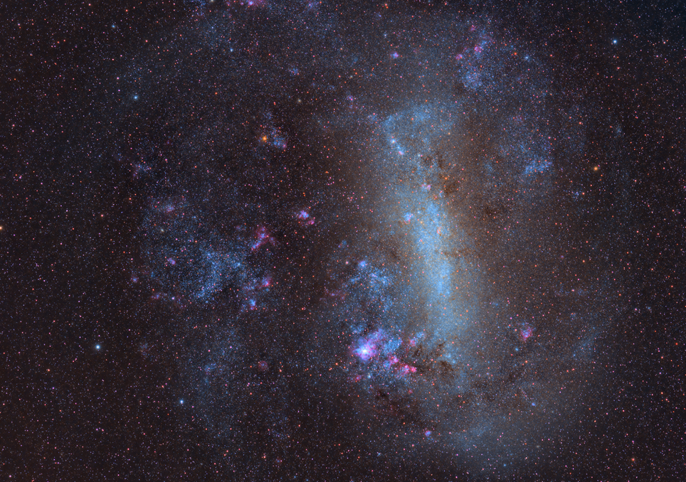 A Grande Nuvem de Magalhães é uma das galáxias satélites da Via Láctea mais conhecidas