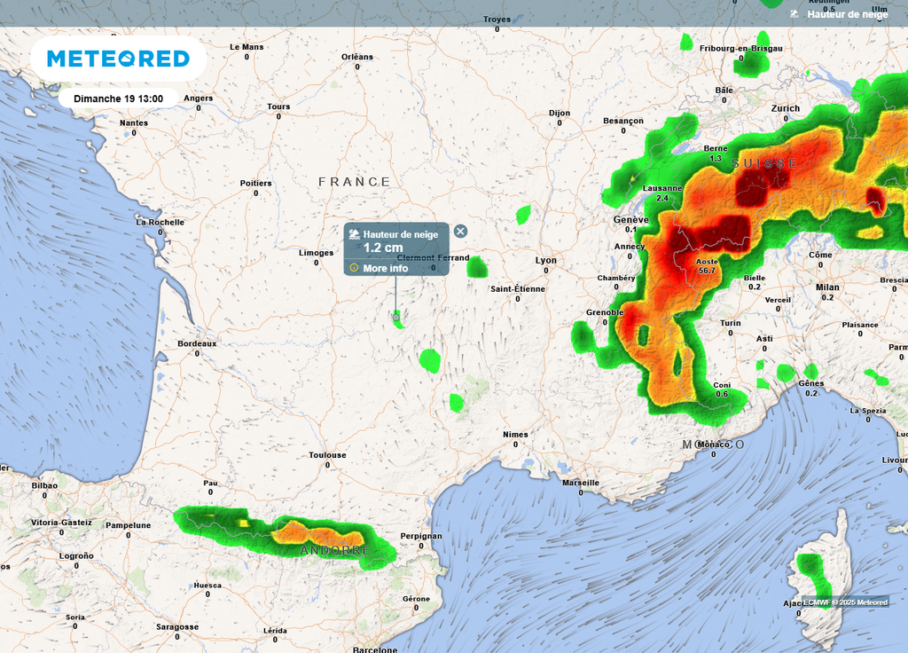 Hauteur de neige dimanche 19 janvier
