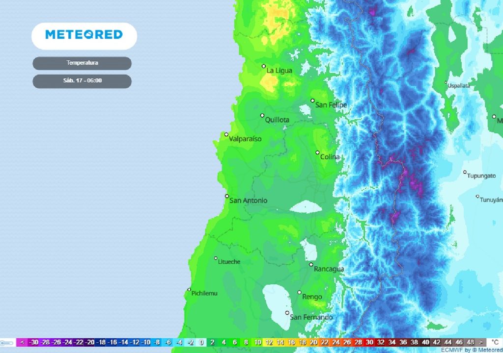temperaturas previstas; ECMWF