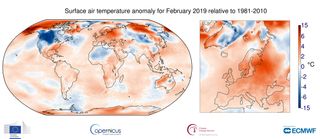 Febrero de 2019: el tercer febrero más caluroso