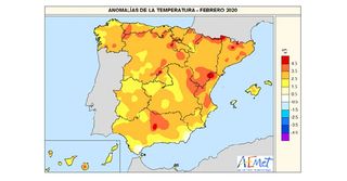 Febrero de 2020 en España: el más cálido y seco de la serie histórica