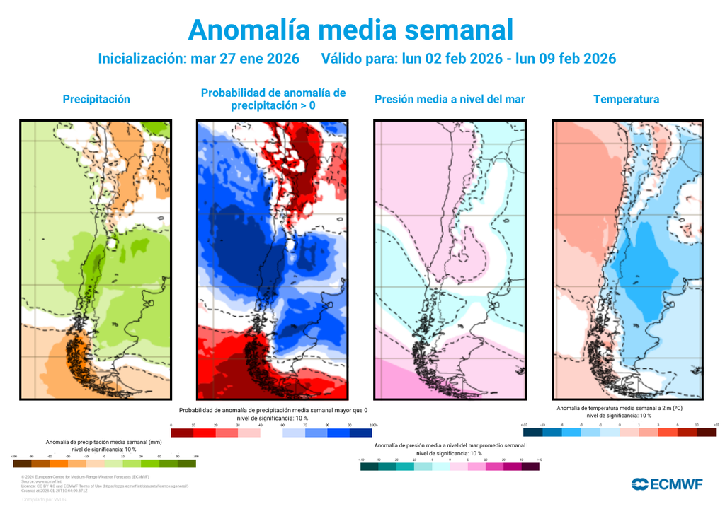 Con alta probabilidad de lluvias sobre el promedio, bajas presiones dominando y un descenso de las temperaturas llegará la primera semana del mes de febrero.