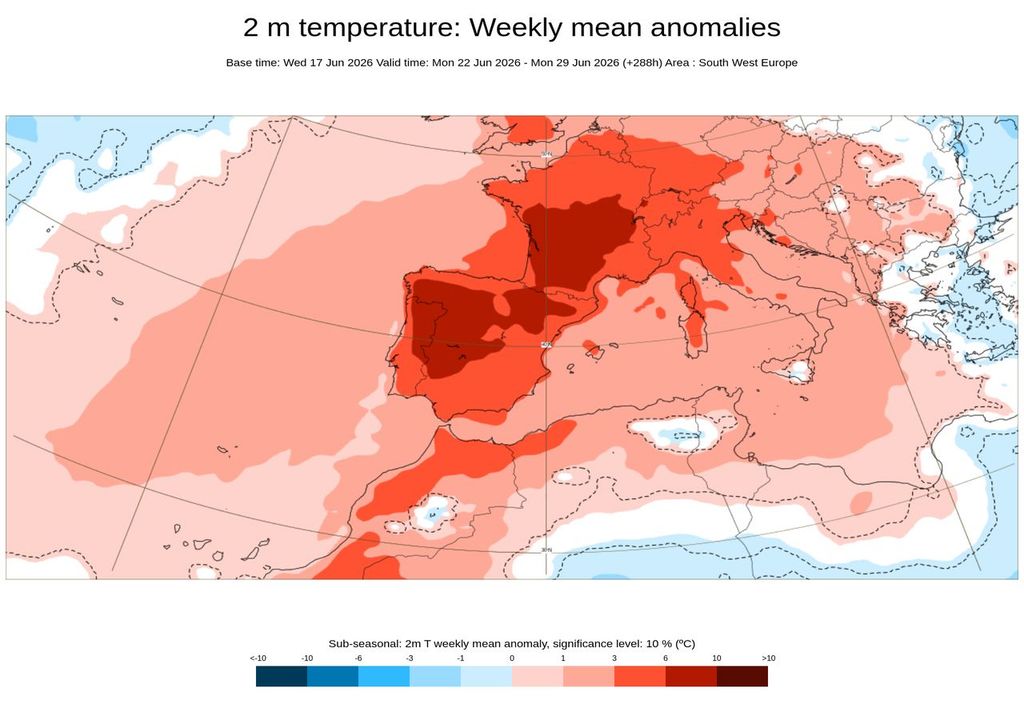 Ola de calor La ola de calor se prolongará durante gran parte de la próxima semana, produciéndose anomalías cálidas muy destacadas en amplias zonas de la Península y en Baleares.