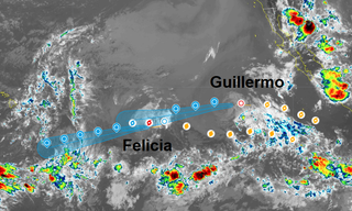Felicia y Guillermo se debilitan en el Pacífico Oriental