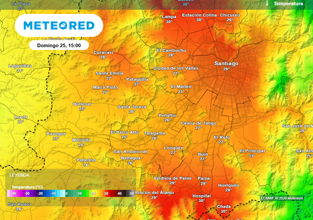 Modelo ECMWF Hasta 23 °C en algunas zonas de la RM este domingo: vaguada en altura será un factor clave
