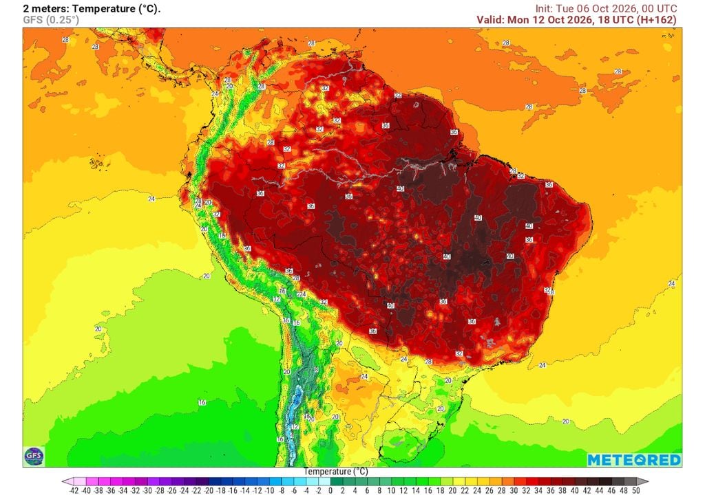 Previsão de temperaturas máximas na próxima terça-feira de feriado. Previsão de temperaturas máximas na terça-feira mostra que grande parte das regiões Centro-Oeste, Norte e Nordeste do Brasil registrarão marcas acima dos 40°C na tarde de feriado.