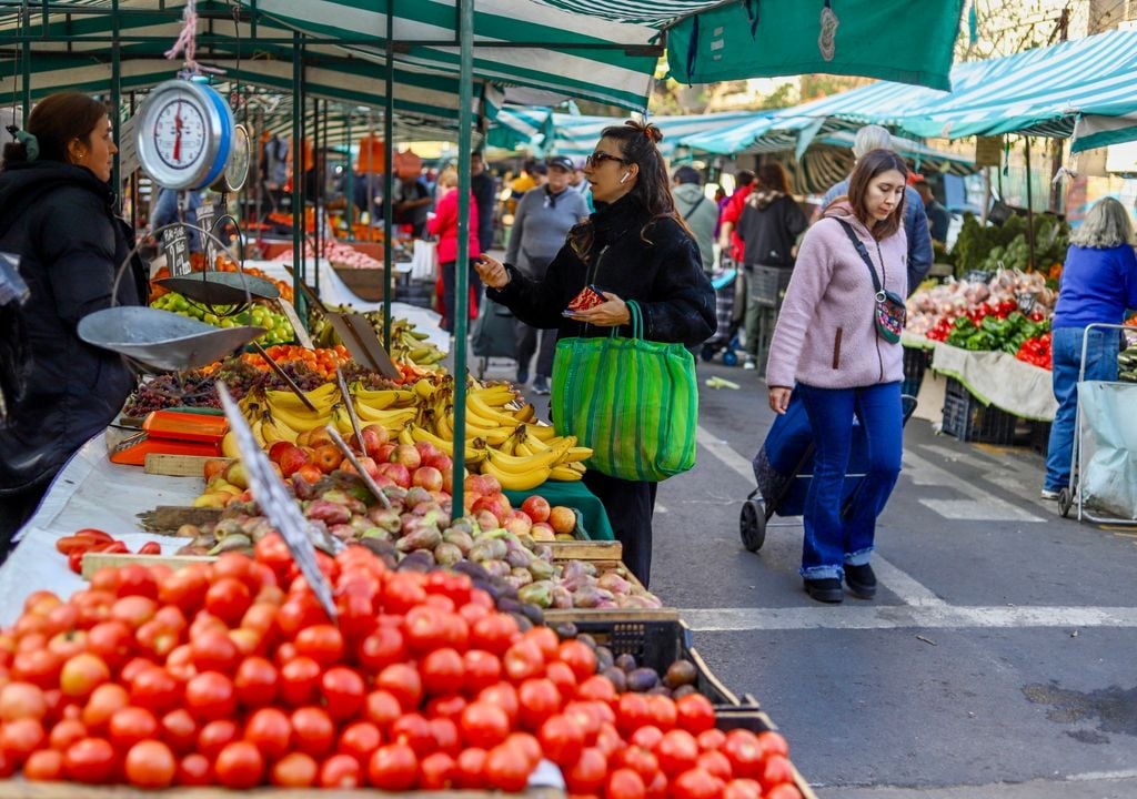 Ferias libres en Santiago. Las ferias libres son una de las opciones preferidas por los capitalinos para abastecerse de frutas y verduras. Crédito: Municipalidad de Santiago.