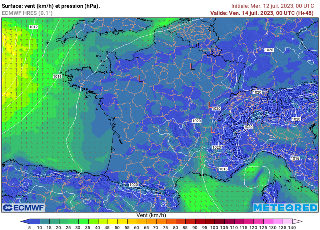 Les vents s'annoncent faibles sur une très large majorité de la France.