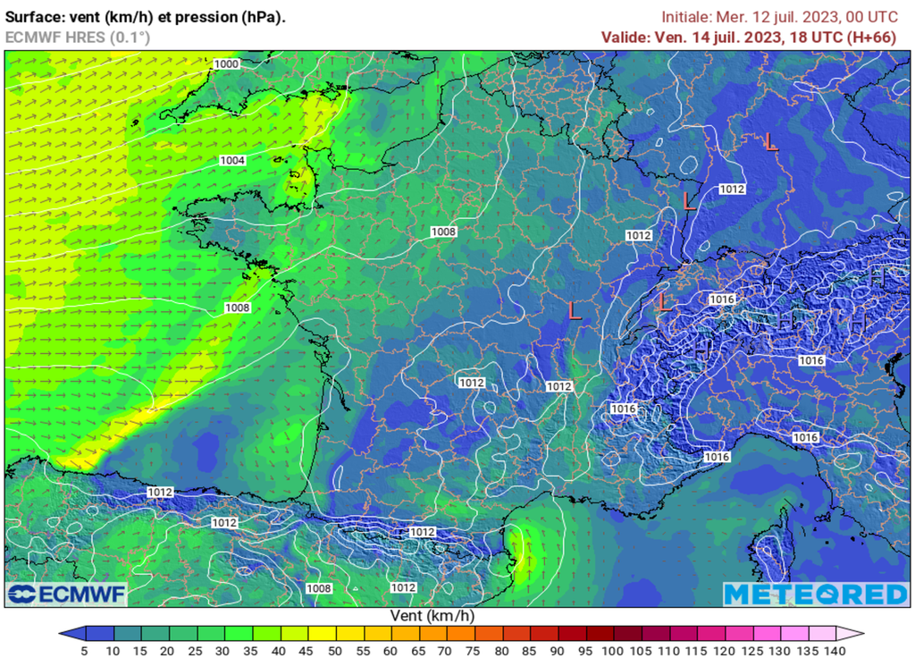Une perturbation renforcera légèrement les vents pour la nuit de vendredi à samedi.