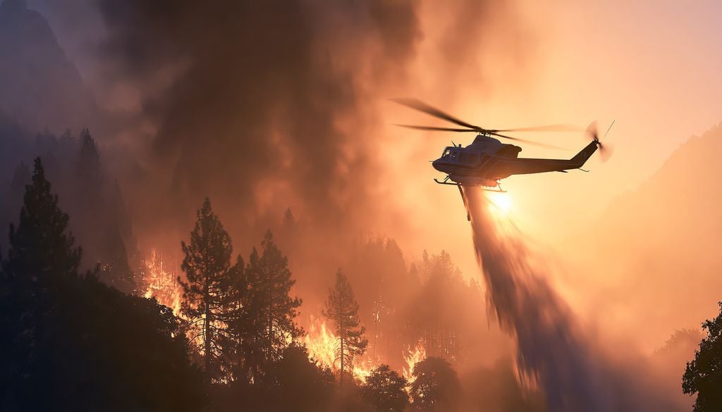 Hélicoptère flamme incendie feux forêt eau fumée arbre 9 départs d'incendie sur 10 sont d'origine humaine…